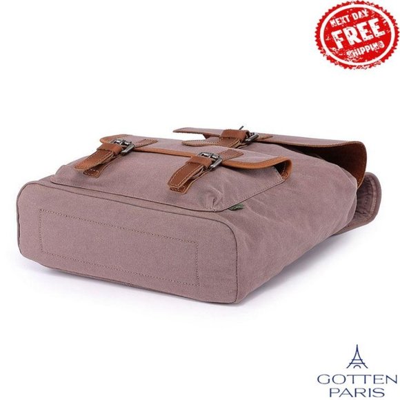 TSD BRAND Bigleaf Canvas Backpack Brown Women's Bag - Picture 9 of 12